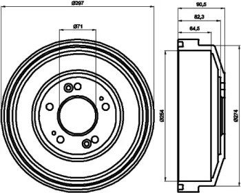 Тормозный барабан (HELLA: 8DT 355 300-871)