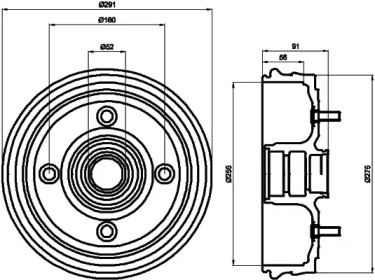 Тормозный барабан (HELLA: 8DT 355 300-891)