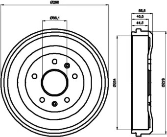 Тормозный барабан (HELLA: 8DT 355 300-901)