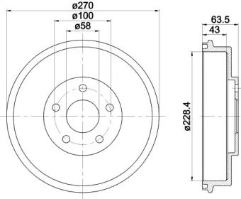 Тормозный барабан (HELLA: 8DT 355 300-911)