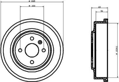 Тормозный барабан (HELLA: 8DT 355 300-921)