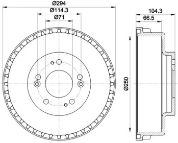 Тормозный барабан (HELLA: 8DT 355 300-931)