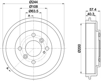 Тормозный барабан (HELLA: 8DT 355 302-631)