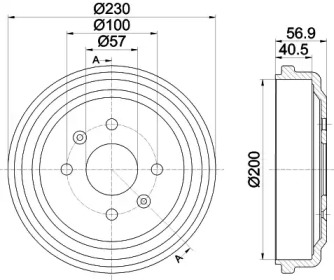 Тормозный барабан (HELLA: 8DT 355 300-961)