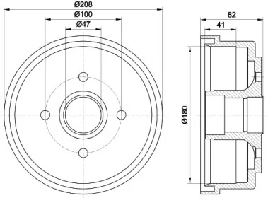 Тормозный барабан (HELLA: 8DT 355 300-981)