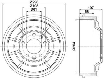 Тормозный барабан (HELLA: 8DT 355 301-021)