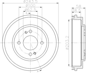 Тормозный барабан (HELLA: 8DT 355 301-041)