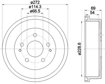 Тормозный барабан (HELLA: 8DT 355 301-121)