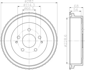 Тормозный барабан (HELLA: 8DT 355 301-131)