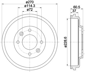 Тормозный барабан (HELLA: 8DT 355 301-741)