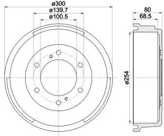 Тормозный барабан (HELLA: 8DT 355 301-761)