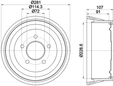 Тормозный барабан (HELLA: 8DT 355 301-771)