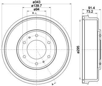 Тормозный барабан (HELLA: 8DT 355 301-821)