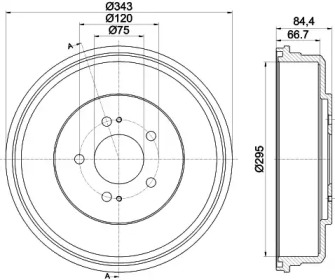 Тормозный барабан (HELLA: 8DT 355 301-871)