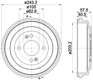 Тормозный барабан (HELLA: 8DT 355 301-881)