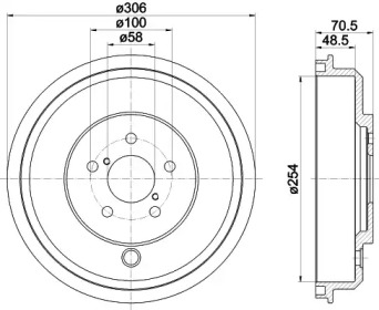 Тормозный барабан (HELLA: 8DT 355 301-891)