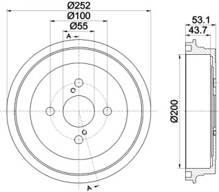 Тормозный барабан (HELLA: 8DT 355 301-901)