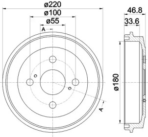 Тормозный барабан (HELLA: 8DT 355 301-931)