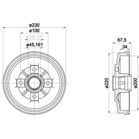 Тормозный барабан (HELLA: 8DT 355 301-941)