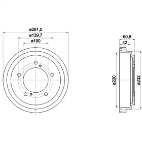 Тормозный барабан (HELLA: 8DT 355 301-951)