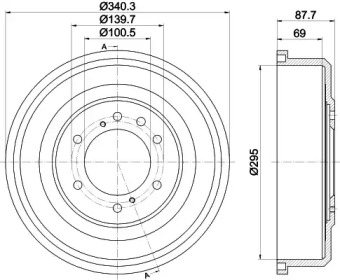 Тормозный барабан (HELLA: 8DT 355 302-621)