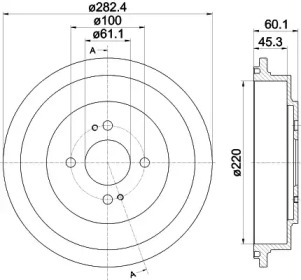 Тормозный барабан (HELLA: 8DT 355 302-391)