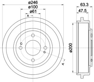 Тормозный барабан (HELLA: 8DT 355 302-401)