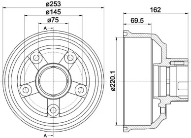 Тормозный барабан (HELLA: 8DT 355 302-411)