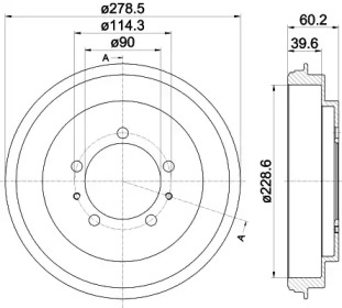 Тормозный барабан (HELLA: 8DT 355 302-431)