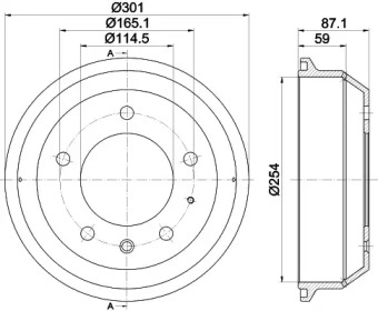 Тормозный барабан (HELLA: 8DT 355 302-441)