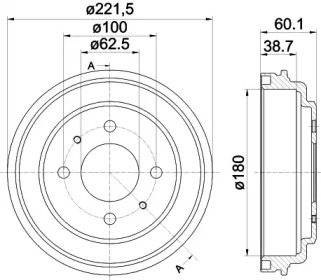 Тормозный барабан (HELLA: 8DT 355 302-451)