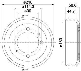 Тормозный барабан (HELLA: 8DT 355 302-461)