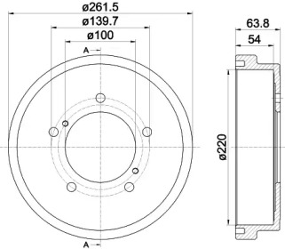 Тормозный барабан (HELLA: 8DT 355 302-471)