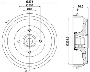 Тормозный барабан (HELLA: 8DT 355 302-771)