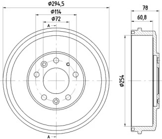 Тормозный барабан (HELLA: 8DT 355 302-481)