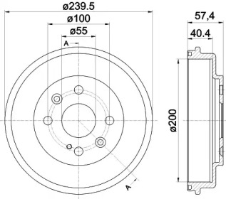 Тормозный барабан (HELLA: 8DT 355 302-491)