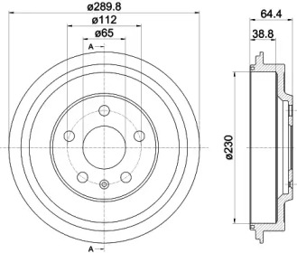 Тормозный барабан (HELLA: 8DT 355 302-561)