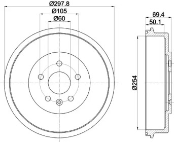 Тормозный барабан (HELLA: 8DT 355 302-671)