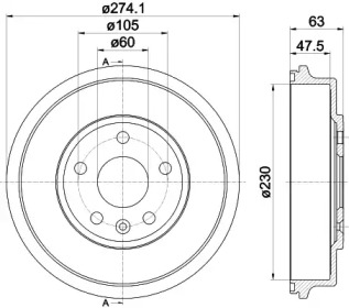 Тормозный барабан (HELLA: 8DT 355 302-601)