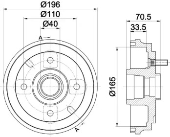 Тормозный барабан (HELLA: 8DT 355 302-521)