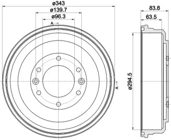 Тормозный барабан (HELLA: 8DT 355 302-581)