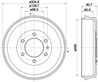 Тормозный барабан (HELLA: 8DT 355 302-591)