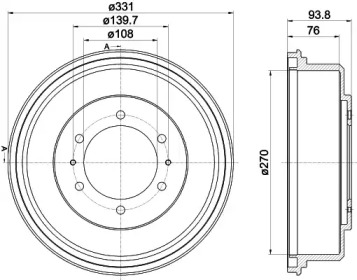 Тормозный барабан (HELLA: 8DT 355 302-611)