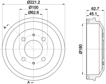 Тормозный барабан (HELLA: 8DT 355 302-681)