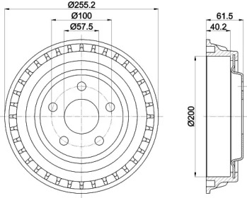 Тормозный барабан (HELLA: 8DT 355 302-701)