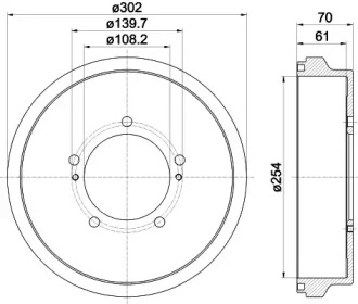 Тормозный барабан (HELLA: 8DT 355 302-721)