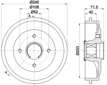 Тормозный барабан (HELLA: 8DT 355 302-741)