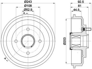 Тормозный барабан (HELLA: 8DT 355 302-751)