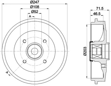 Тормозный барабан (HELLA: 8DT 355 302-781)