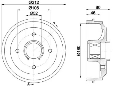 Тормозный барабан (HELLA: 8DT 355 302-811)